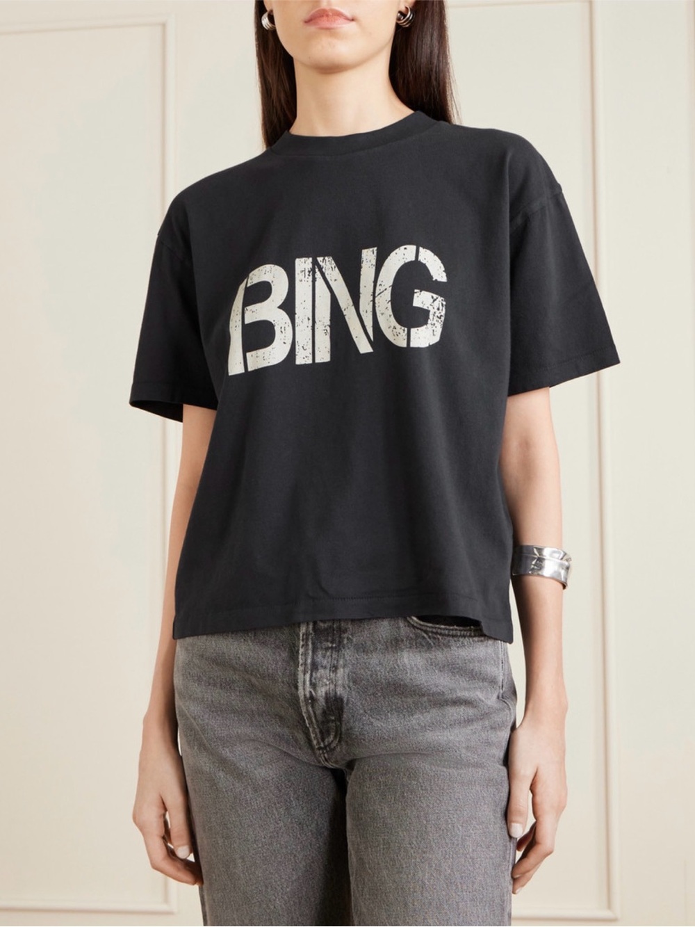 ANINE BING Walker printed cotton-jersey T-shirt